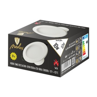 NEDES - LED svítidlo 10W / IP44 / DR01 / SMD / 4000K / WH - LDL154