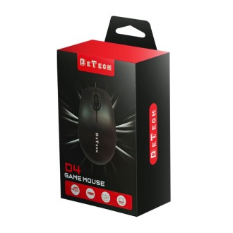 DeTech D4 drátová myš - Optická, Černá