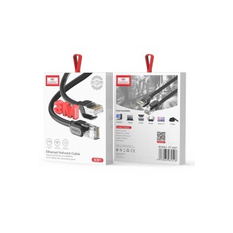 LAN kabel Earldom ET-NW1, CAT6 UTP, 3 m, Černý