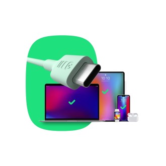 GreenCell Green Cell USB-C kabel 100W, Power flex fast charging, 0.3 m, zelená