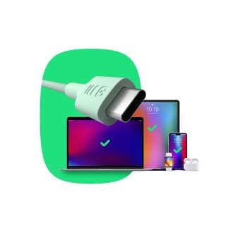 GreenCell Green Cell USB-C kabel 100W, Power stream fast charging, 0.3 m, šedá