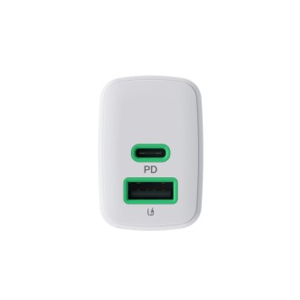 GreenCell Napájecí adaptér PowerSource Duo30, USB-C + USB-A, 30W, bílá