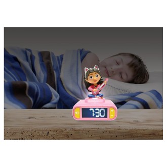 Budík s nočním 3D světlem Gábinin kouzelný domek