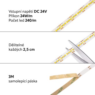 T-led - LED pásek 24LINE24024 Varianta: Denní bílá