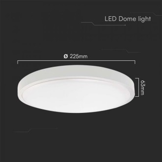 18W Kulaté bílé LED stropní svítidlo s rámem IP44 3000K V-TAC