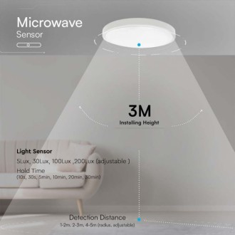 18W LED kuláte svítidlo se senzorem V-TAC SAMSUNG Chip 3000K IP44