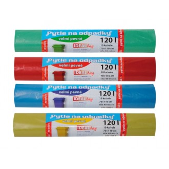 Pytel na odpad BAREVNÝ mix barev 70x110cm 120l 40 mic 10ks