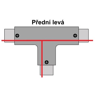 T-led T spojka pro 3F lištu Varianta: Bílá zadní pravá