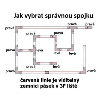 T-led T spojka pro 3F lištu Varianta: Bílá přední levá
