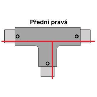 T-led T spojka pro 3F lištu Varianta: Bílá přední levá