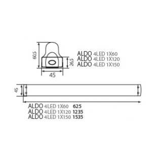 T-led ALDO 4LED 1X60 trubicové svítidlo 60cm Varianta: ALDO 4LED 1X60 trubicové svítidlo 60cm