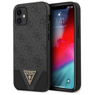 Guess 4G Triangle Zadní Kryt pro iPhone 12/12 Pro 6.1 Grey