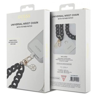 Guess Wrist Chain 4G Charm Strap Acrylic Black