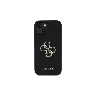 Guess PU 4G Metal Logo Zadní Kryt pro iPhone 14 Černá