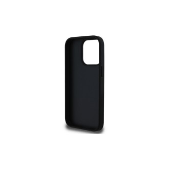Guess PU 4G Metal Logo Zadní Kryt pro iPhone 15 Pro Černá