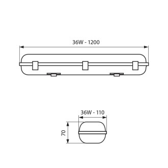 VIVALUX LED Prachotěsné svítidlo 36W-120cm-4000K-IP65-230V VIV003734