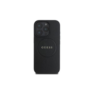 Guess PU Classic Logo MagSafe Zadní Kryt pro iPhone 16 Pro Černá