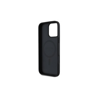 Guess PU Magnolia MagSafe Zadní Kryt pro iPhone 16 Pro Černá