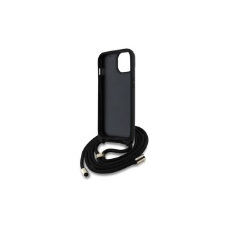 Guess PU 4G Metal Logo Zadní Kryt pro iPhone 15 Hnědá + Crossbody Popruh