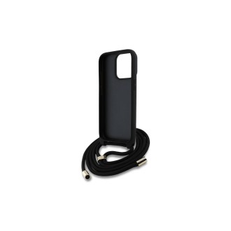 Guess PU 4G Metal Logo Zadní Kryt pro iPhone 15 Pro Hnědá + Crossbody Popruh