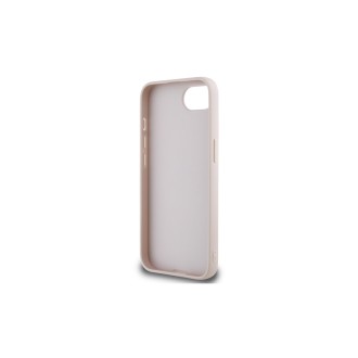 Guess PU Fixed Glitter 4G Metal Logo Zadní Kryt pro iPhone 16e Růžová