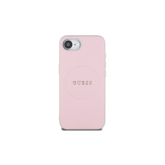 Guess PU Classic Logo MagSafe Zadní Kryt pro iPhone 16e Růžová