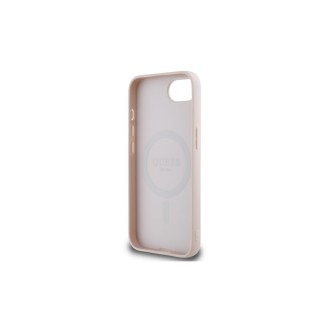 Guess PU Classic Logo MagSafe Zadní Kryt pro iPhone 16e Růžová
