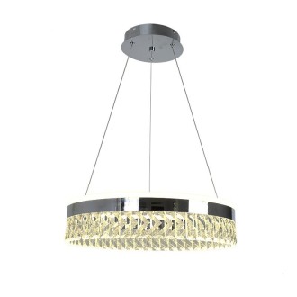 NEDES LED luxusní závěsné křišťálové svítidlo s dálkovým ovladačem 90W - TA2300/CH