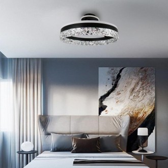 NEDES LED luxusní stropní křišťálové svítidlo s dálkovým ovladačem 86W - TA1306/B