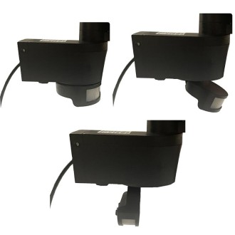 NEDES LED černé vnější solární svítidlo se senzorem 12W / 3000K - 4100K - 6500K - LS023