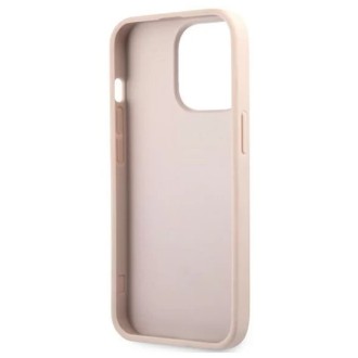 Guess PU 4G Metal Logo Zadní Kryt pro iPhone 13 Pro Max Pink
