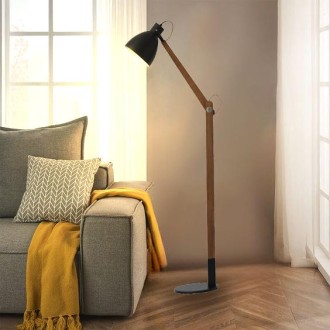 NEDES Designová stojací lampa z masivního dřeva E27 / 60W - WRE152