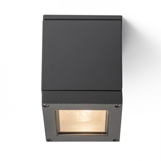 Rendl - QUADRA M stropní antracitová 230V LED E27 8W IP54 Barva: Šedá