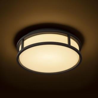 Rendl - GRANDE LED 25 stropní opálové sklo/černá 230V LED 12W IP44 3000K Barva/Materiál: opálové sklo, černá