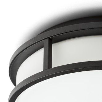 Rendl - GRANDE LED 25 stropní opálové sklo/černá 230V LED 12W IP44 3000K Barva/Materiál: opálové sklo, černá