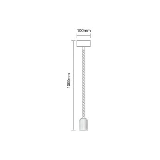 NEDES - Objímka E27 / 2m / provaz - přírodní - BH671-3
