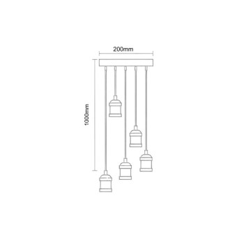 NEDES - Objímka E27 / 1m / bronzová - BH6652TB-B