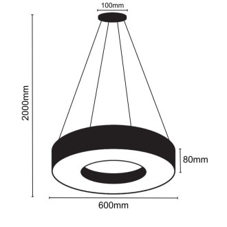 NEDES - LED závěsné svítidlo na lanku s dálkovým ovladačem 45W / 3000K - 6500K - LCL7421R-H