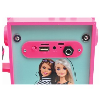 Přenosný reproduktor Barbie s mikrofonem a světelnými efekty