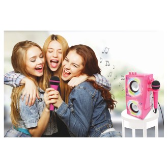Přenosný reproduktor Barbie s mikrofonem a světelnými efekty