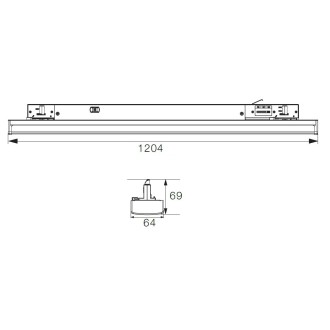 T-led - Lištové LED svítidlo TRITO LT120B 120° 54W černé Barva krytu: Černá, Varianta: Teplá bílá, Barva_Svetla: Teplá bílá