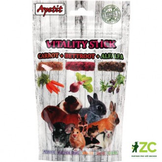 Apetit - hlodavec mrkvové, řepné a vojtěškové tyčky Vitality Stick 120 g