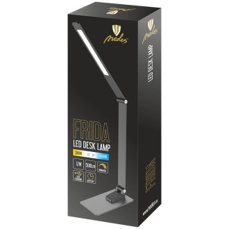 NEDES - LED lampa FRIDA stmívatelná s časovačem a USB 12W - DL5302/B