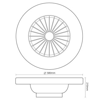 NEDES - LED svítidlo + stropní ventilátor STAR + dálkový ovladač 72W - LCL6350
