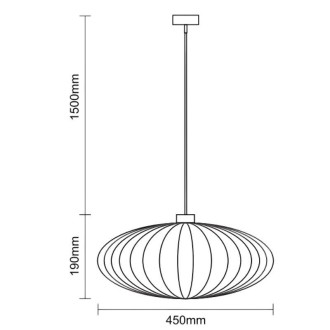 NEDES - Závěsný lustr z masivního dřeva E27 / 450 - WRE121