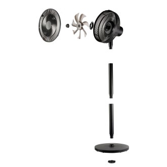 Stojanový ventilátor 2v1-  černý - DOMO DO8157