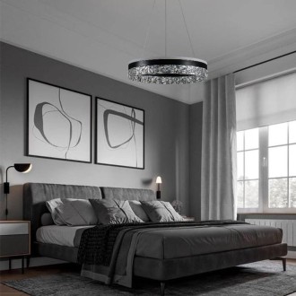 NEDES - LED luxusní závěsné křišťálové svítidlo s dálkovým ovladačem 80W - TA2301/B