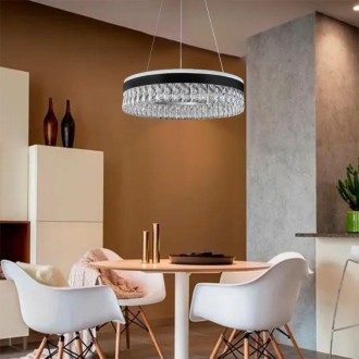 NEDES - LED luxusní závěsné křišťálové svítidlo s dálkovým ovladačem 90W - TA2300/B