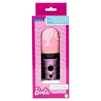 Svítící bezdrátový karaoke mikrofon Barbie