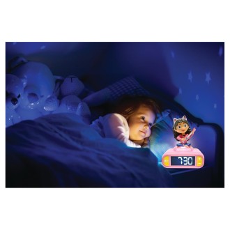 Budík s nočním 3D světlem Gábinin kouzelný domek